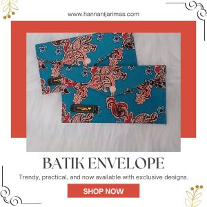 Exclusive Batik Raya Envelope Wallet-Blue Teal